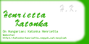 henrietta katonka business card